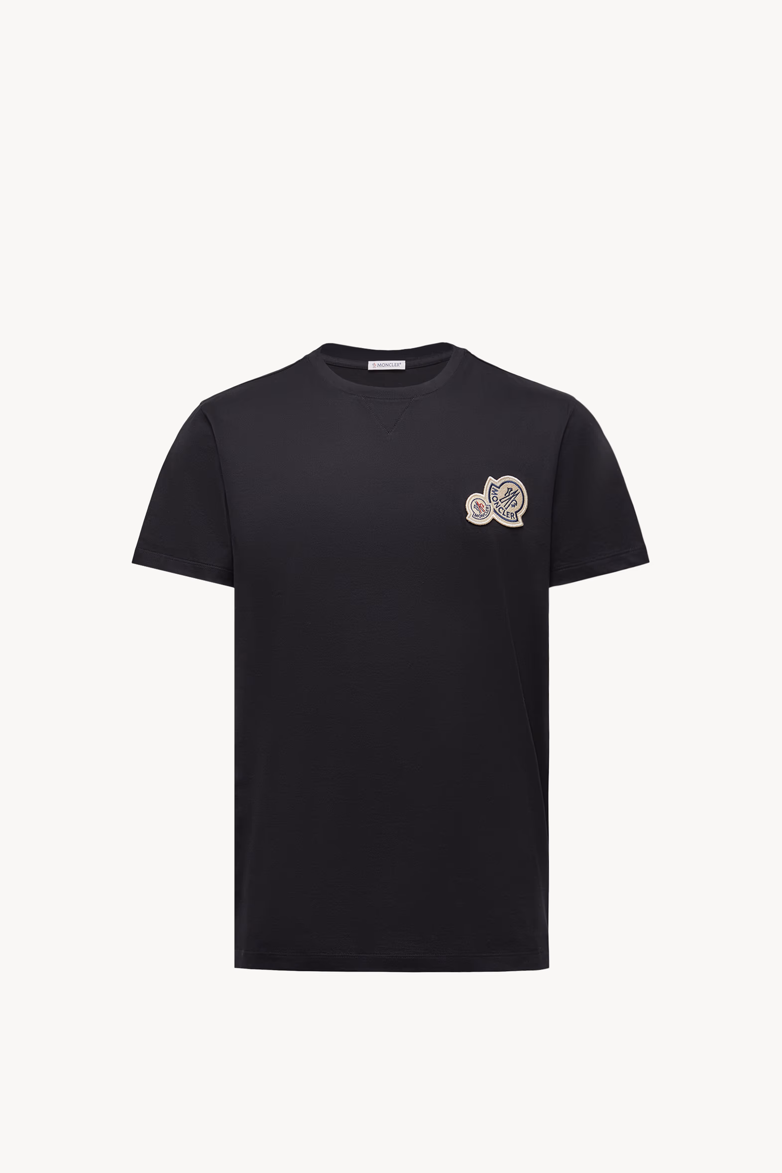 T-shirt en coton à empiècement logo Hommes Noir Moncler 2